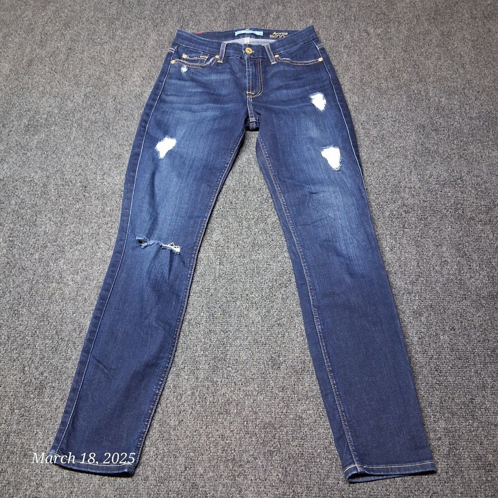 7 For All Mankind Jeans Women Sz 25 Dark Blue B(air) The Ankle‎ Skinny